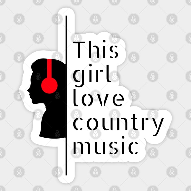 This Girl Loves Country Music Sticker by Craft With Me